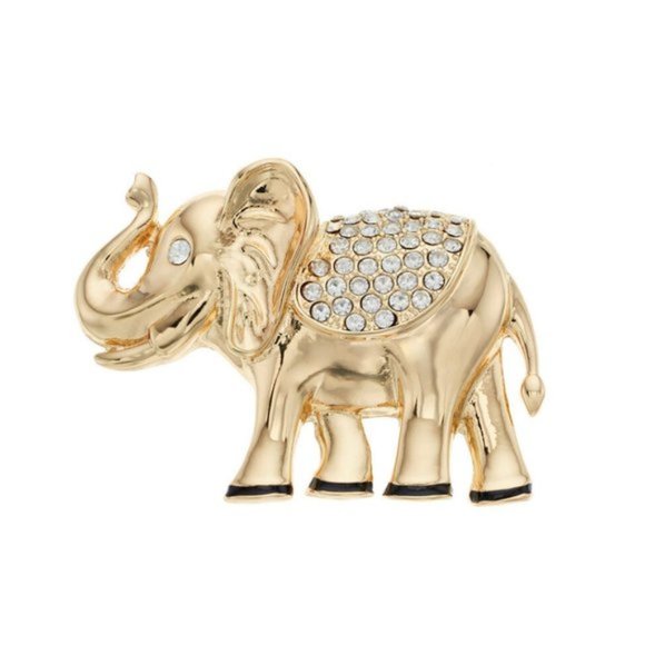 Dana Buchman Elephant Gold Tone Pin Brooch New In Box - Picture 1 of 1